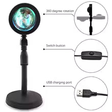 ✨ 16 Kleuren RGB Sunset Projector Lamp | De TikTok Vibe Creator met Afstandsbediening (360° Draaibaar)